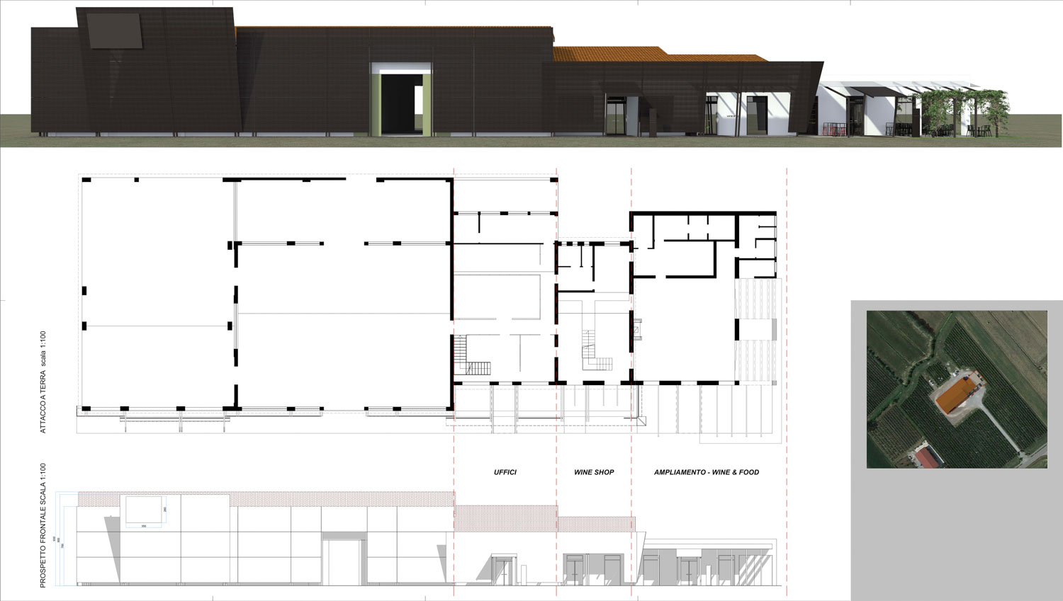 Render e progetti cantina vitivinicola